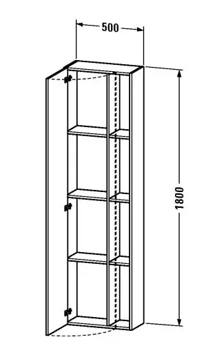 Duravit - DuraStyle - Magas fürdőszobaszekrény - DS1248R2222 – 2. kép