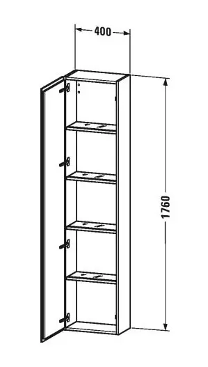 Duravit - L-Cube - Magas fürdőszobaszekrény - LC1170R2222 – 2. kép