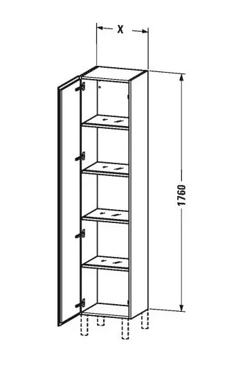 Duravit - L-Cube - Magas fürdőszobaszekrény - LC1180L2222 – 2. kép