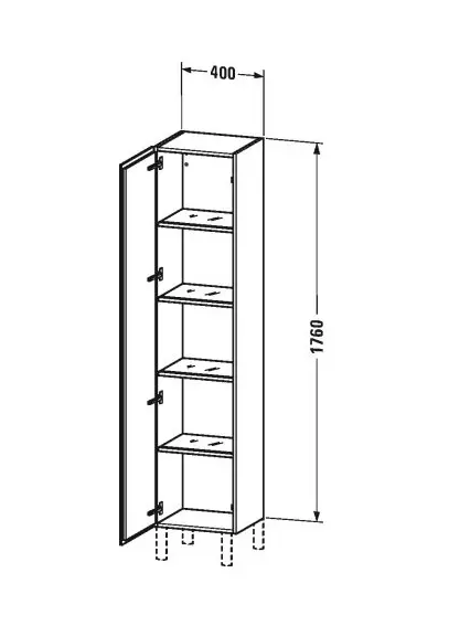 Duravit - L-Cube - Magas fürdőszobaszekrény - LC1180R1818 – 2. kép