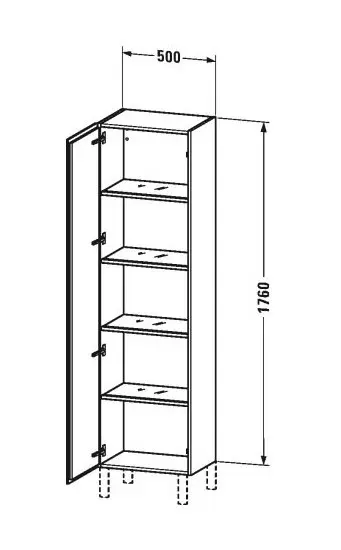 Duravit - L-Cube - Magas fürdőszobaszekrény - LC1181L2222 – 2. kép