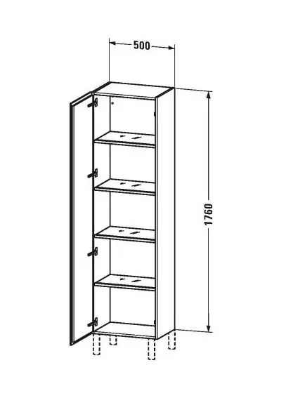 Duravit - L-Cube - Magas fürdőszobaszekrény - LC1181R1818 – 2. kép