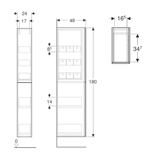 Geberit - Magas fürdőszobaszekrény - 503.011.01.1 – 2. kép