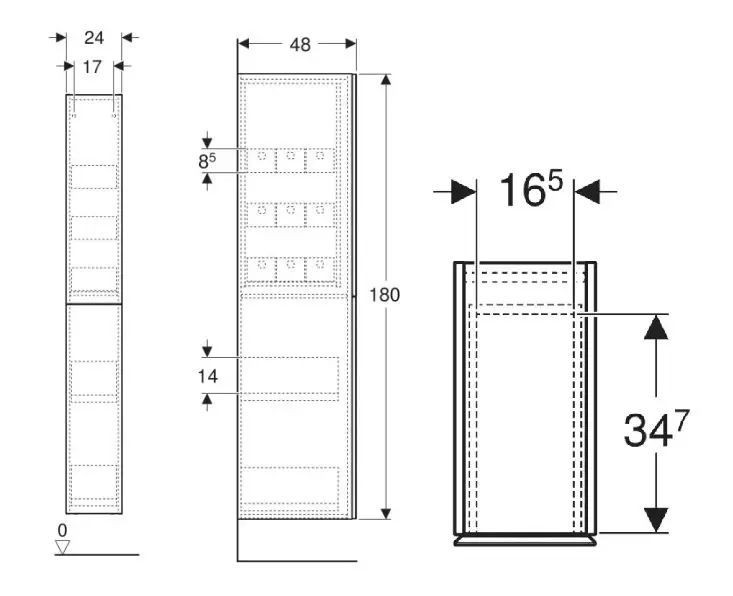 Geberit - Magas fürdőszobaszekrény - 503.011.01.2 – 2. kép