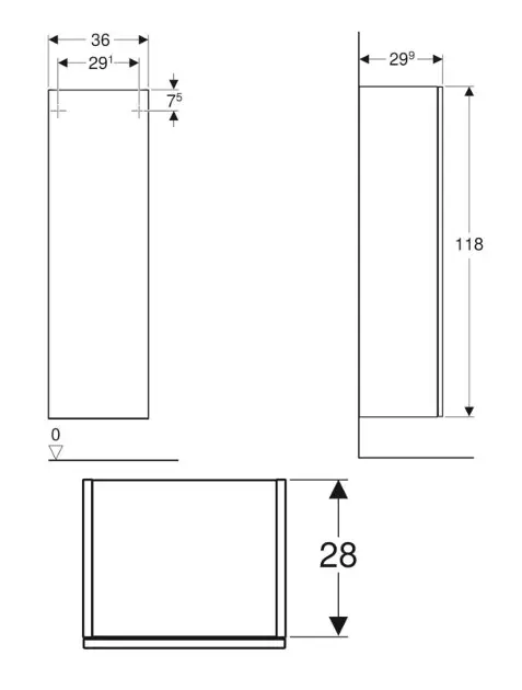 Geberit - Smyle Square - Magas fürdőszobaszekrény - 500.361.JR.1 – 2. kép