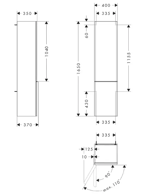 Hansgrohe - Xelu Q - Magas fürdőszobaszekrény - 54137700 – 2. kép