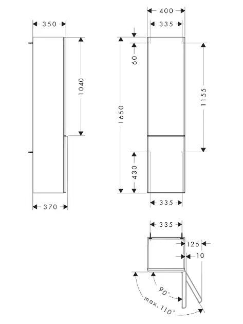 Hansgrohe - Xelu Q - Magas fürdőszobaszekrény - 54141700 – 2. kép