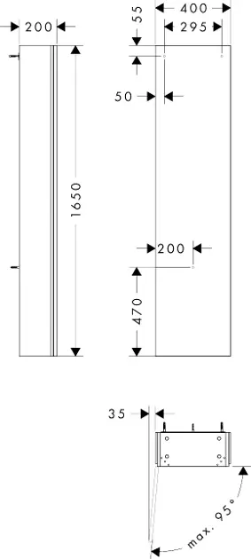 Hansgrohe - Xilesa E - Magas fürdőszobaszekrény - 54285760 – 2. kép