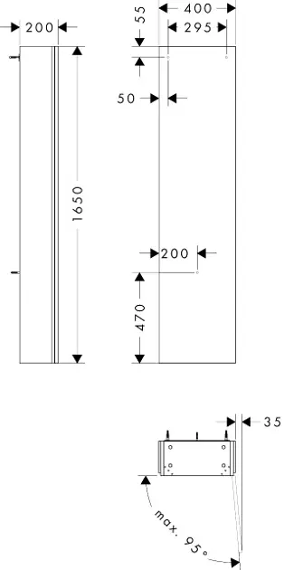 Hansgrohe - Xilesa E - Magas fürdőszobaszekrény - 54286760 – 2. kép