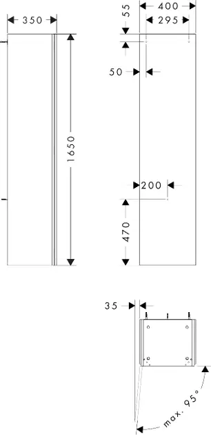 Hansgrohe - Xilesa E - Magas fürdőszobaszekrény - 54287760 – 2. kép