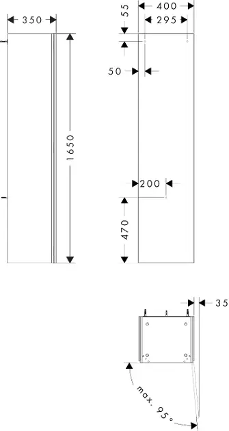 Hansgrohe - Xilesa E - Magas fürdőszobaszekrény - 54288700 – 2. kép