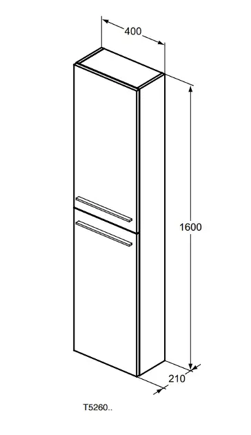 Ideal Standard - i.Life S - Magas fürdőszobaszekrény - T5288NH – 2. kép