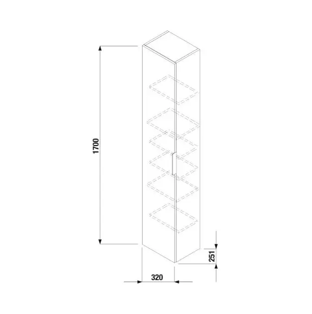 Jika - Cube - Magas fürdőszobaszekrény - H4537211763001 – 2. kép