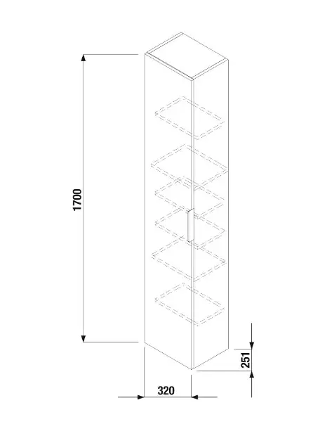 Jika - Cube - Magas fürdőszobaszekrény - H4537211763521 – 2. kép
