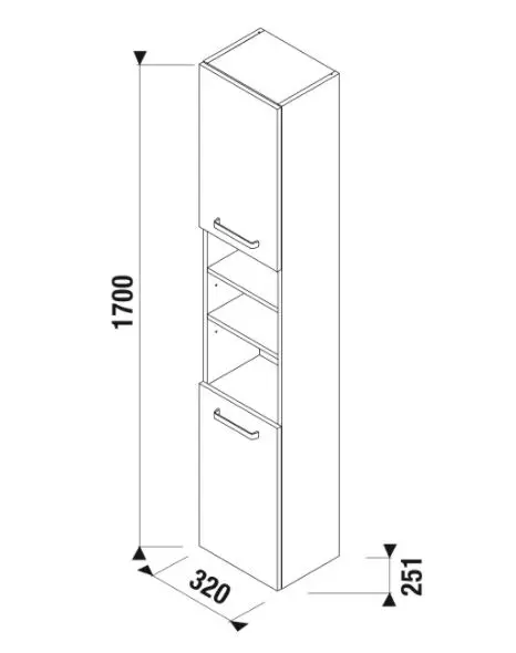 Jika - Lyra plus - Magas fürdőszobaszekrény - H43J3822303001 – 2. kép