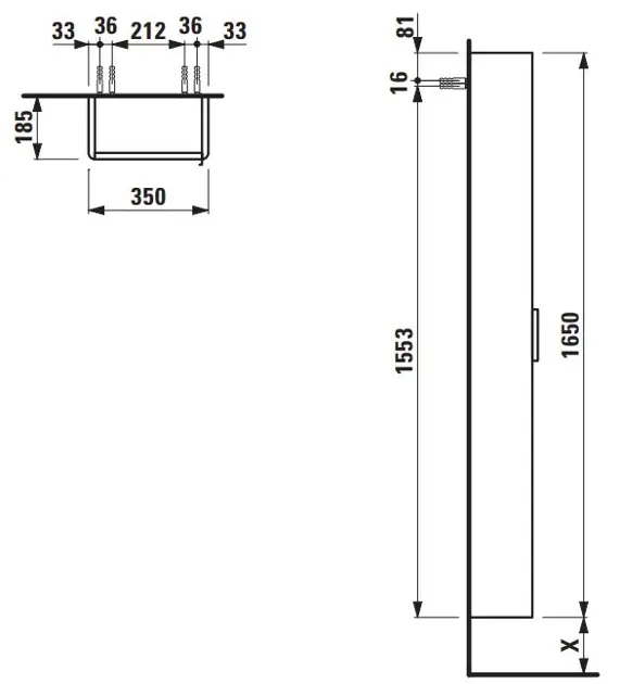 Laufen - Base - Magas fürdőszobaszekrény - H4026411102661 – 2. kép