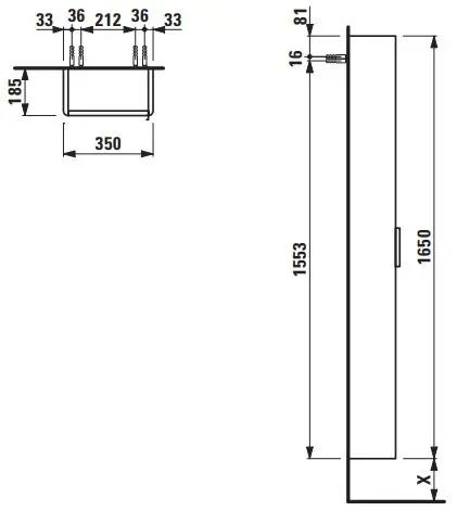 Laufen - Base - Magas fürdőszobaszekrény - H4026421102661 – 2. kép