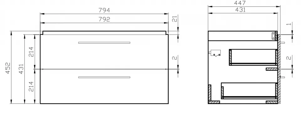 Cersanit - Lara - Mosdószekrény - S926-005-DSM – 2. kép
