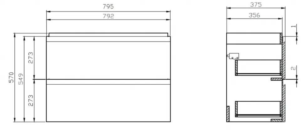 Cersanit - Moduo - Mosdószekrény - S590-002-DSM – 2. kép