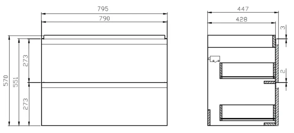 Cersanit - Moduo - Mosdószekrény - S590-007-DSM – 2. kép