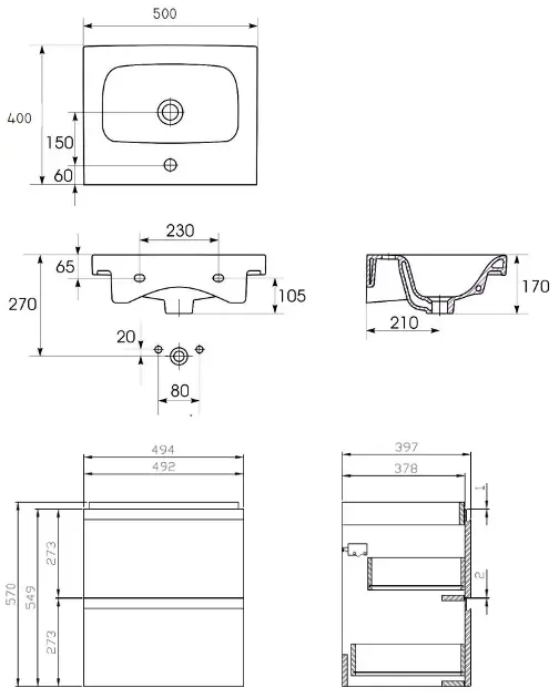 Cersanit - Moduo - Mosdószekrény - S801-230-DSM – 2. kép