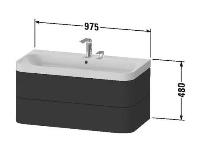 Duravit - Happy D.2 Plus - Mosdószekrény - HP4348O2222 – 2. kép