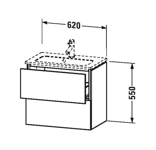 Duravit - L-Cube - Mosdószekrény - LC625602222 – 2. kép