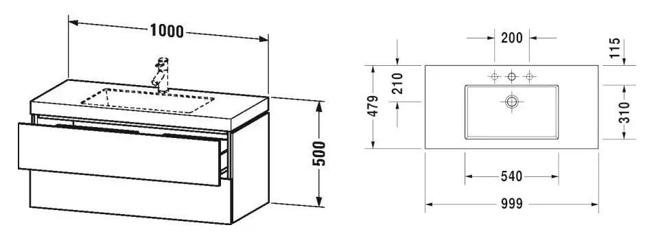 Duravit - L-Cube - Mosdószekrény - LC6928O2222 – 2. kép