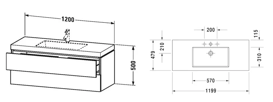 Duravit - L-Cube - Mosdószekrény - LC6929O2222 – 2. kép