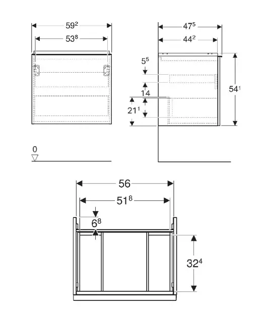 Geberit - Acanto - Mosdószekrény - 503.003.JK.2 – 2. kép