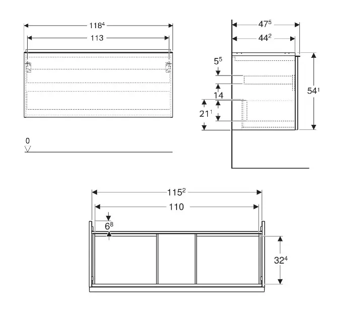 Geberit - Acanto - Mosdószekrény - 503.006.01.2 – 2. kép