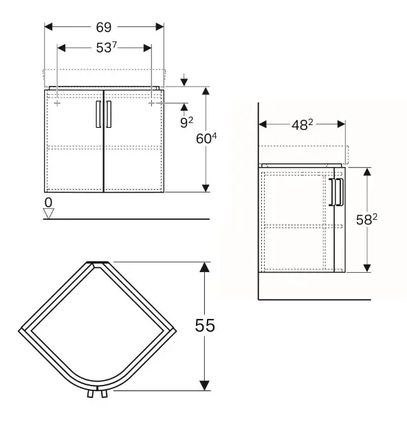 Geberit - Selnova Compact - Mosdószekrény - 501.486.00.1 – 2. kép