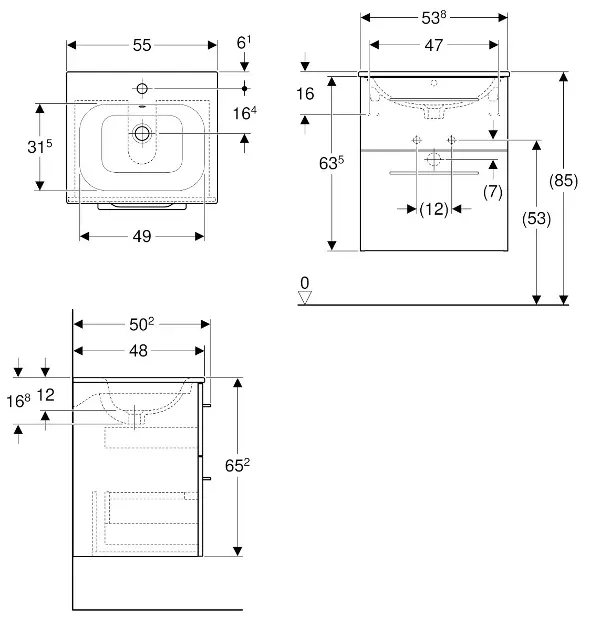 Geberit - Selnova Square - Mosdószekrény - 501.233.00.1 – 2. kép
