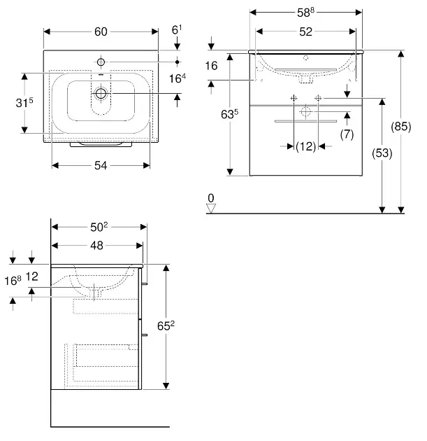 Geberit - Selnova Square - Mosdószekrény - 501.239.00.1 – 2. kép