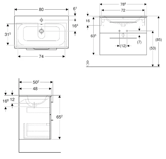 Geberit - Selnova Square - Mosdószekrény - 501.240.00.1 – 2. kép