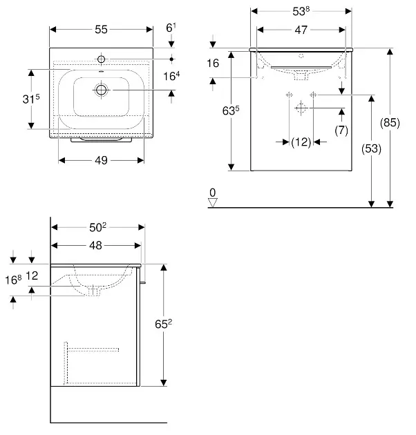 Geberit - Selnova Square - Mosdószekrény - 501.248.00.1 – 2. kép