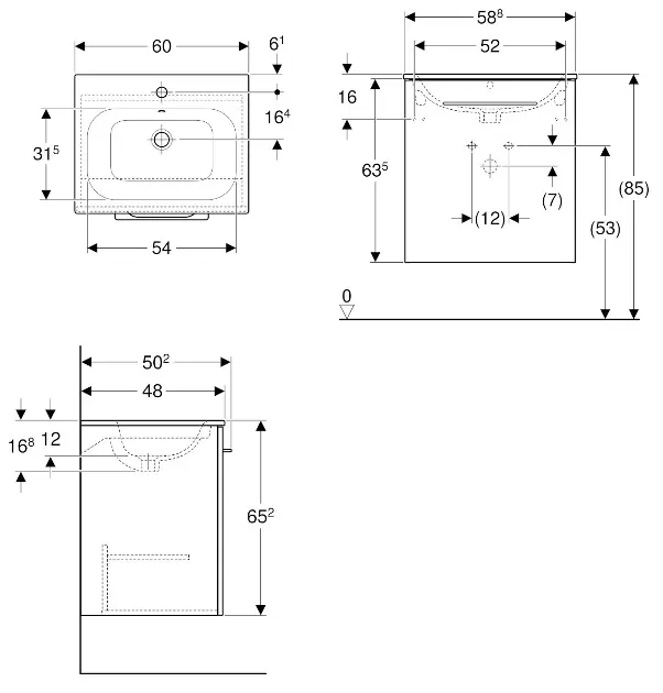 Geberit - Selnova Square - Mosdószekrény - 501.254.00.1 – 2. kép