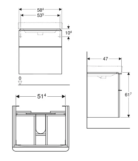 Geberit - Smyle Square - Mosdószekrény - 500.352.JR.1 – 2. kép