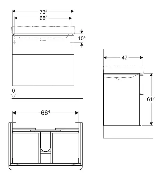 Geberit - Smyle Square - Mosdószekrény - 500.353.JK.1 – 2. kép