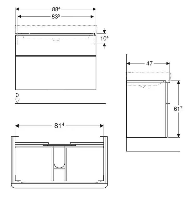 Geberit - Smyle Square - Mosdószekrény - 500.354.JK.1 – 2. kép