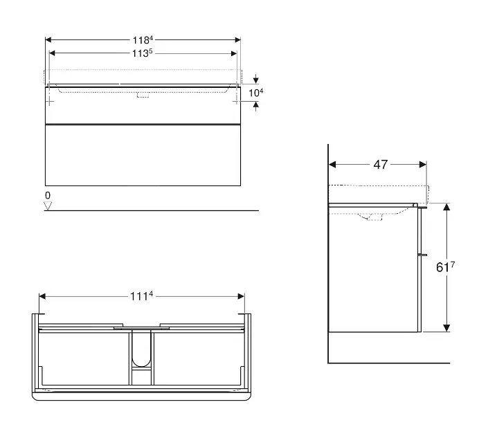 Geberit - Smyle Square - Mosdószekrény - 500.355.JL.1 – 2. kép