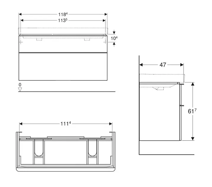 Geberit - Smyle Square - Mosdószekrény - 500.356.JL.1 – 2. kép
