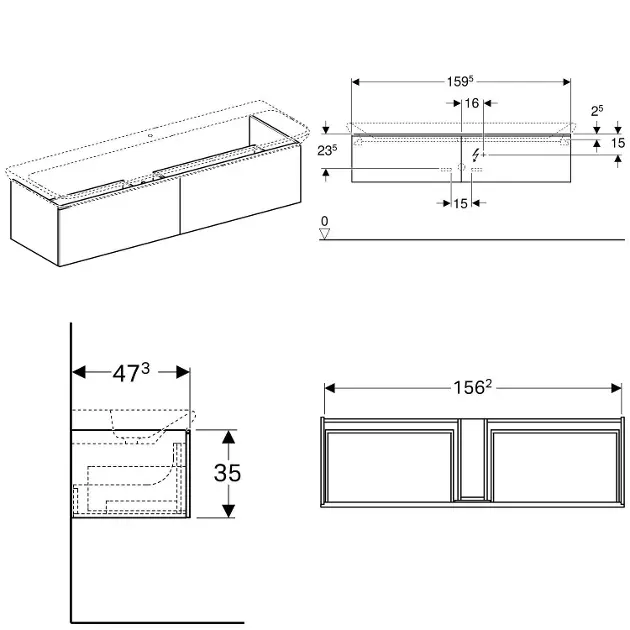 Geberit - Xeno 2 - Mosdószekrény - 500.346.01.1 – 2. kép