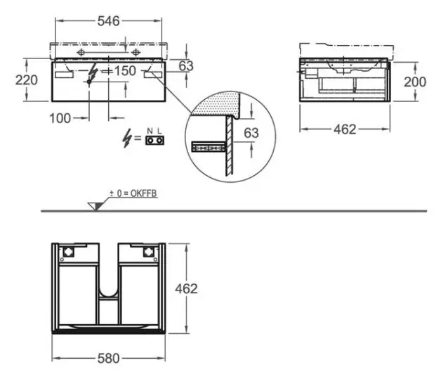 Geberit - Xeno 2 - Mosdószekrény - 500.505.01.1 – 2. kép
