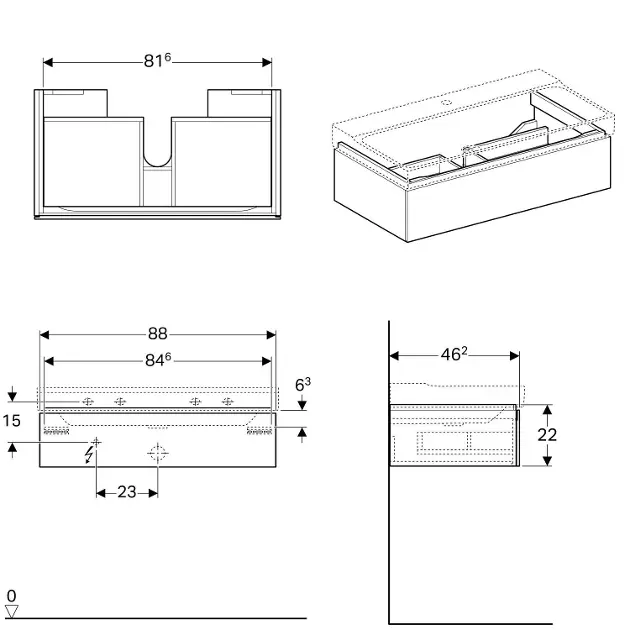 Geberit - Xeno 2 - Mosdószekrény - 500.508.00.1 – 2. kép