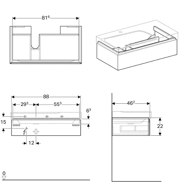 Geberit - Xeno 2 - Mosdószekrény - 500.513.01.1 – 2. kép