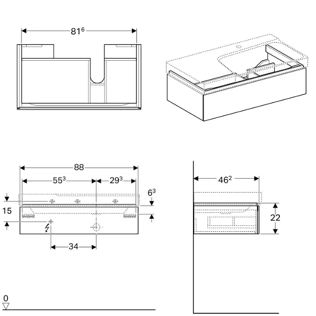 Geberit - Xeno 2 - Mosdószekrény - 500.514.01.1 – 2. kép