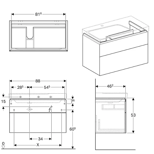Geberit - Xeno 2 - Mosdószekrény - 500.515.01.1 – 2. kép