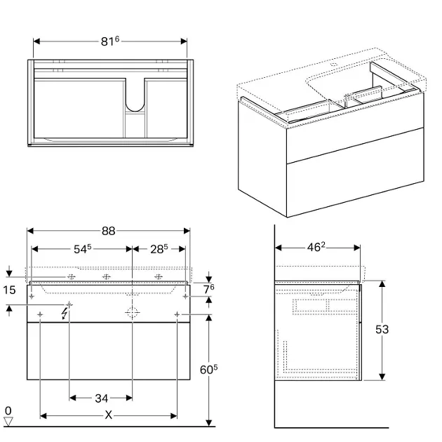 Geberit - Xeno 2 - Mosdószekrény - 500.516.00.1 – 2. kép