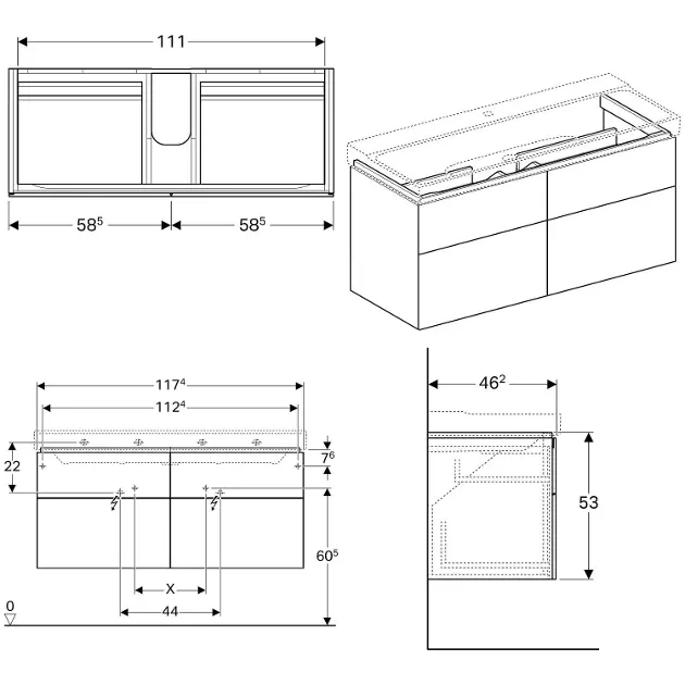 Geberit - Xeno 2 - Mosdószekrény - 500.518.43.1 – 2. kép